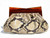  DECO Style 1960's PYTHON Snake Skin Clutch w/Lucite Frame - VARON 