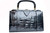  Large 1950s-60's BLACK ALLIGATOR Skin Handbag - VASSAR! 