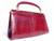  BURGUNDY 1990's Double CROCODILE Belly Skin CONVERTABLE CLUTCH Bag 