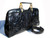  BLACK 1980's Deco Style CROCODILE Porosus Belly Skin Bag - Shoulder Strap! 