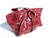  1940's-50's RED Deco Style Lizard Skin Handbag Wristlet w/BRASS Rings 