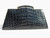  15.5" JET BLACK 1950's-60's ALLIGATOR Clutch - ARGENTINA 