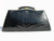  15.5" JET BLACK 1950's-60's ALLIGATOR Clutch - ARGENTINA 