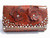 Custom Rust 1970's-80's PYTHON Skin Clutch w/FLOWERS & JEWELS! 