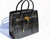  XL 2000's Black OSTRICH LEG Belted BIrkin Style Handbag - Lock & Keys! 