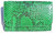  BRIGHT GREEN 1970's-80's PYTHON Snake Skin Clutch Shoulder Bag 
