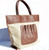  XXL 17 x 12 1990's-2000's PYTHON Snake Skin & Canvas LINEN SHOULDER Bag - ELIZABETH - Italy 