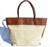  XXL 17 x 12 1990's-2000's PYTHON Snake Skin & Canvas LINEN SHOULDER Bag - ELIZABETH - Italy 