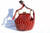  FANTASTIC 1940's DECO Style Red Quilted PYTHON Skin Handbag Shoulder Bag by BASS! 