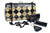  Black & Yellow 1970's Harlequin PYTHON Snake SKIN Clutch Shoulder Bag with Accessories 