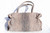  Stunning XL Taupe & Gray Matte PYTHON Snake Skin Shoulder Bag - CARLOS FALCHI 
