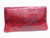  Classic 14" XL RED 1960's PYTHON Snake Skin CLUTCH Purse 