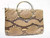 CHIC de PARIS 1970's-80's PYTHON Skin CLUTCH Bag w/Unique Handles   CHIC de PARIS 1970's-80's PYTHON Skin CLUTCH Bag w/Unique Handles