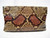  1970's PASTEL PYTHON Snake Skin Envelope Clutch Shoulder Bag 