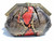  1980's SLATE BLUE & RED PYTHON Snake Skin Clutch - COLOMBETTI 