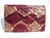  CHIC de PARIS 1970's-80's QUILTED Magenta PYTHON Skin CLUTCH Bag 