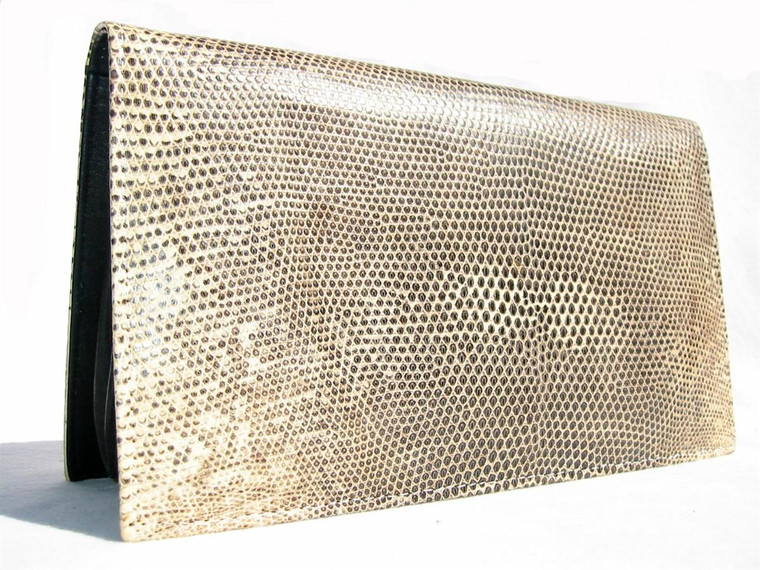 1970's-80's Monitor (Ring) Lizard Skin CLUTCH Shoulder Bag 