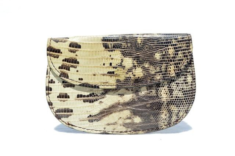  1950's-60's Ring Lizard Skin Change Purse - Argentina 