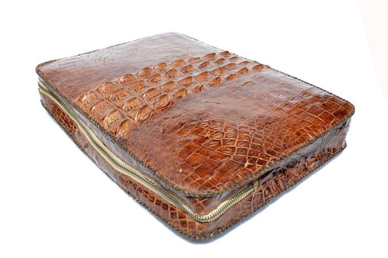 Gorgeous 1940's-50's HORNBACK CROCODILE Skin PORTFOLIO Case