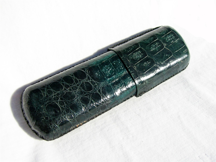 NEW! DK GREEN 2005 CROCODILE Hard-Sided CIGAR Case Holder