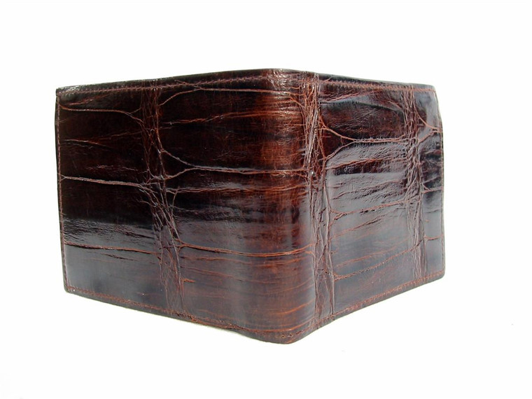  Men's Unused 1950's Chocolate Brown Alligator Skin Wallet 