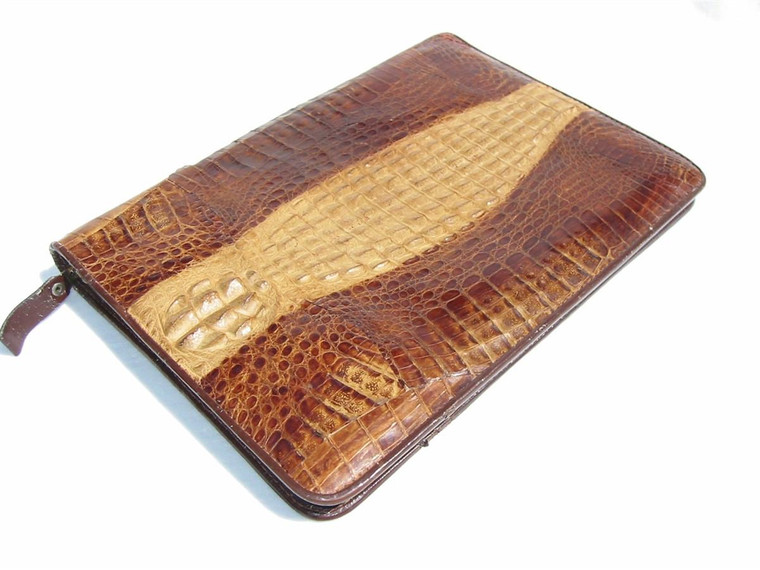  1950's-60's HORNBACK CROCODILE Skin Zippered PORTFOLIO Case 