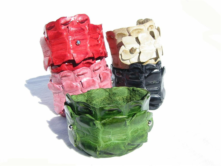  New! Edgy & Awesome CROCODILE TAIL Skin Wrap CUFF Bracelet 
