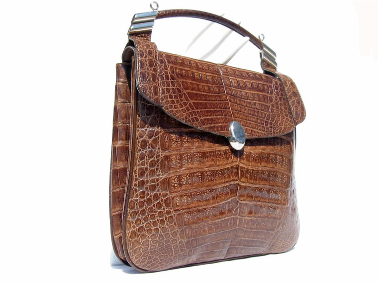  1980's-90's COCOA CROCODILE Belly Skin SHOULDER Bag 