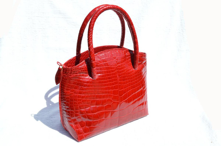  RED MAXIMA ALLIGATOR Belly Skin Handbag - Gorgeous!! 