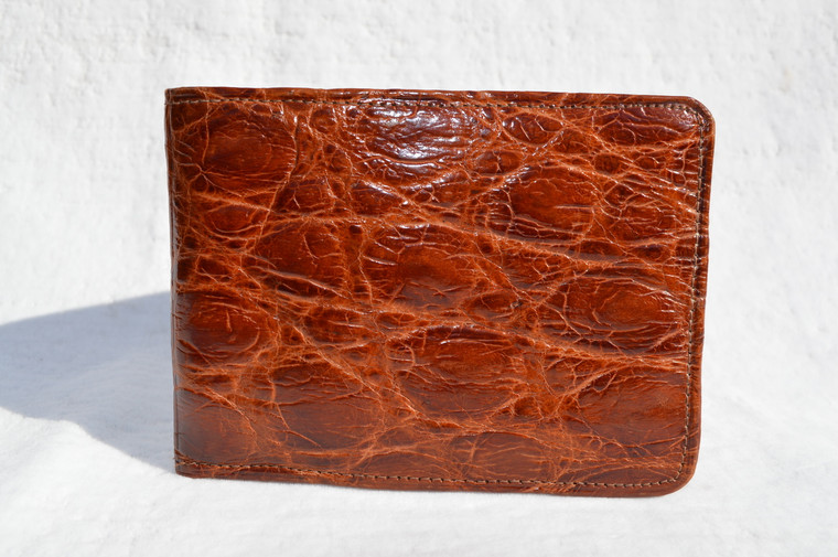 Men's 1950's-60's Cognac Brown Alligator Skin Wallet Billfold