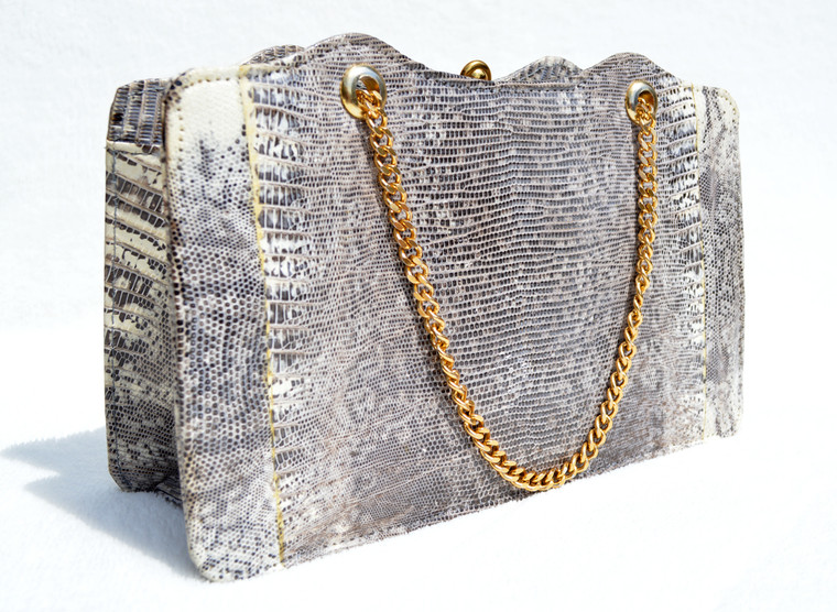 ANDREW GELLER 1950's-60's MONITOR Lizard Skin CLUTCH Handbag