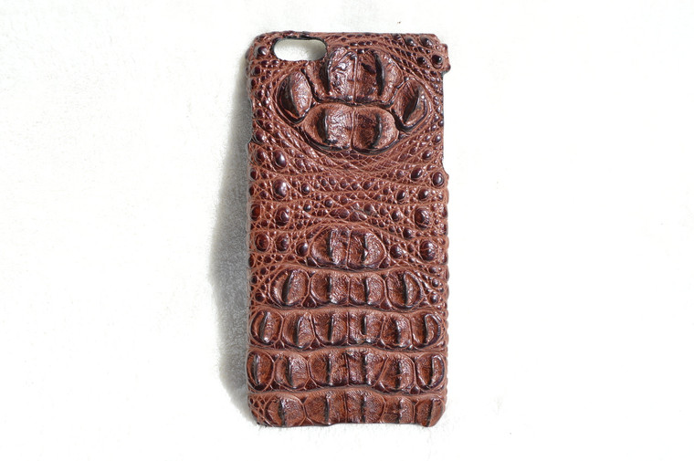 New! Chocolate BROWN iPhone 6 PLUS /  6S PLUS Hornback Crocodile Skin Phone Case