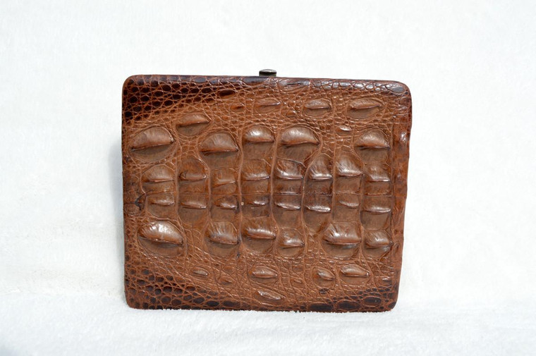  XL 1940's-50's HORNBACK Crocodile Skin CARD or Passport Case 