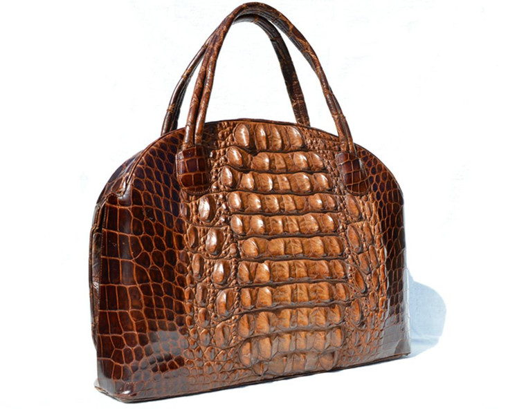  XL 1930's-40's HORNBACK ALLIGATOR Skin Carry CASE Bag 