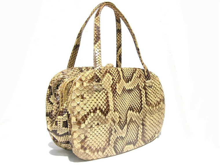  Large HOLZMAN 1950's-60's PYTHON Snake Skin Handbag 