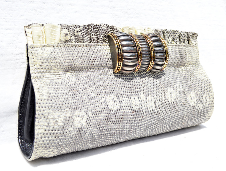 New! 2000's Embellished RING Lizard CLUTCH Shoulder Bag