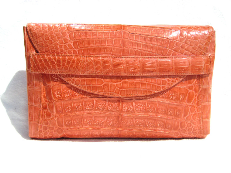 Early 2000's LIVING CORAL Belly Skin CLUTCH  Bag - Italy