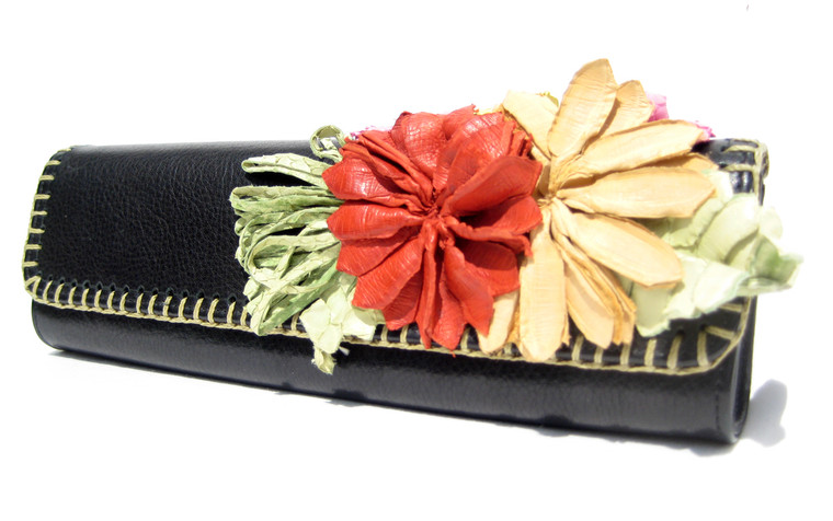 Gorgeous BOHO FLOWERED Snake Skin & Leather Clutch Bag - Falchi