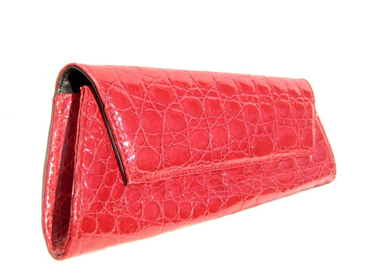  RED Early 2000's ALLIGATOR Belly Skin CLUTCH Bag - LAI! 