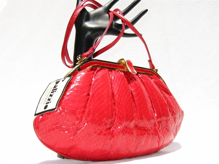  RED 1970's-80's COBRA Snake Skin Shoulder Bag - PALIZZIO - w/Tags! 