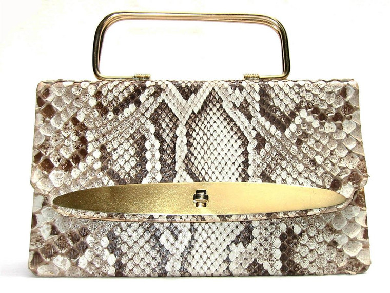  Lovely 1960's Python Snake Skin Handbag with Change Purse - MIMI 
