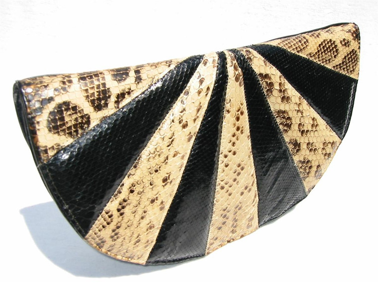  LARGE 13.5" 1980's ANACONDA & COBRA Snake Skin CLUTCH Bag 