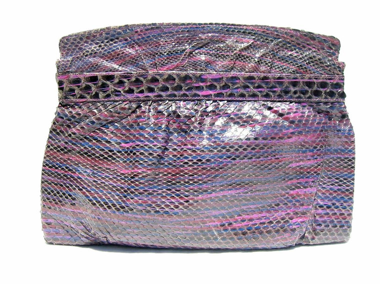 1970's PURPLE Python Snake Skin Clutch Shoulder Bag - VARON 