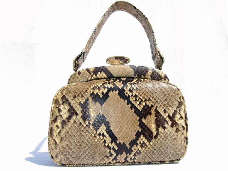  DECO Style 1950's-60's PYTHON Snake Skin Handbag 