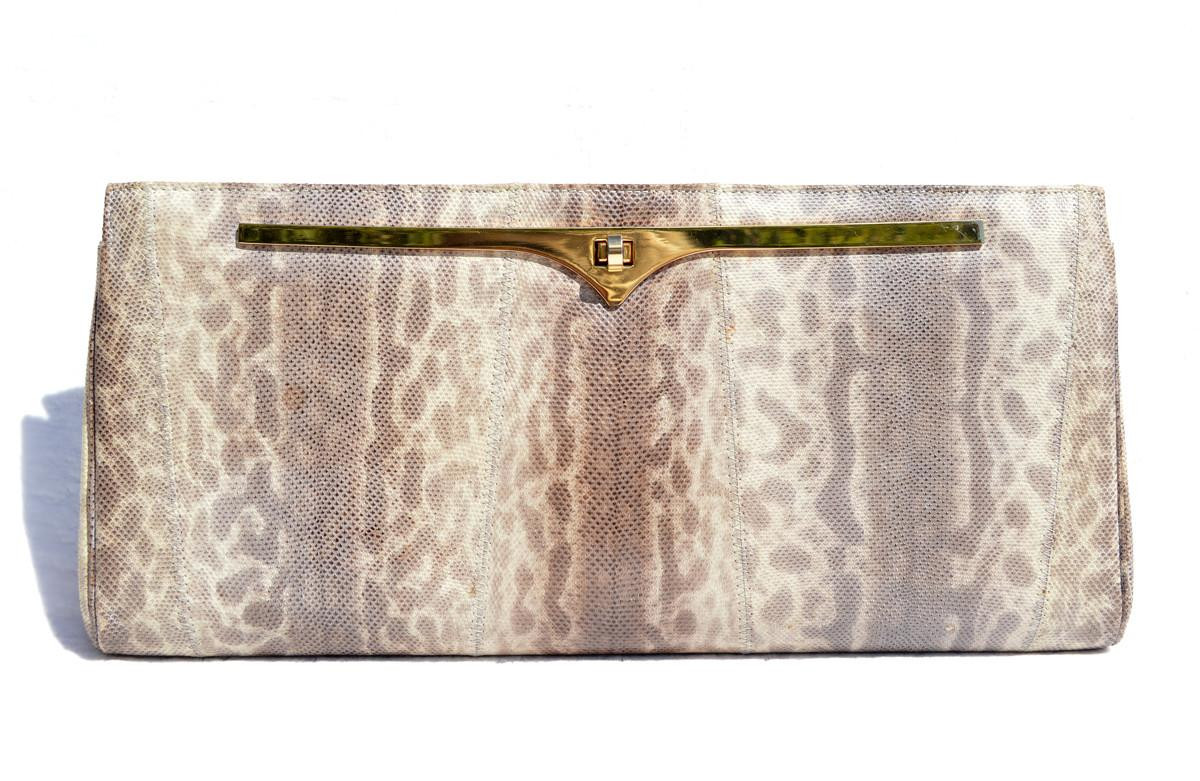 White & Cream Vintage Exotic Skin Bags