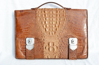 1960's Men's Hornback CROCODILE BRIEFCASE Satchel Bag - ENGLAND