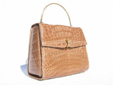 Butterscotch 1960's SACHA Crocodile Skin Handbag - FRANCE