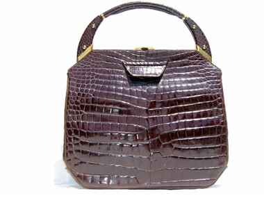 ROSENFELD 1950s-60's Chocolate ALLIGATOR Skin Handbag