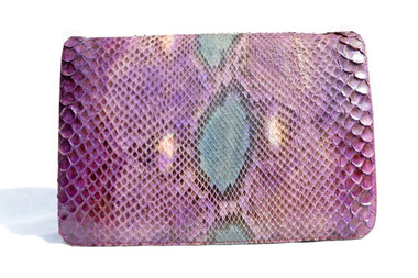 MORLE' 1970's-80's Amethyst Purple PYTHON Snake Skin CLUTCH Shoulder Bag