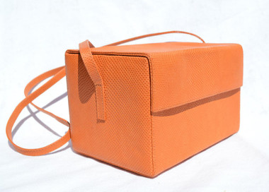 ORANGE 1980's Andrea Pfister Karung Snake Skin Shoulder Bag